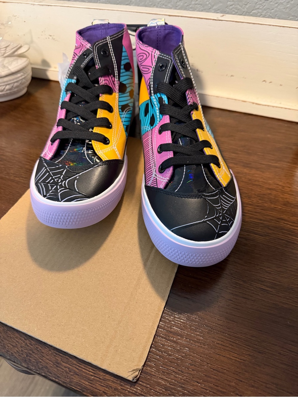 🎊Disney Nightmare Before Xmas Jack Sally Women's High Top Sneakers Size 11 New